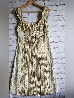 Cotelac Light Yellow Floral Summer Dress